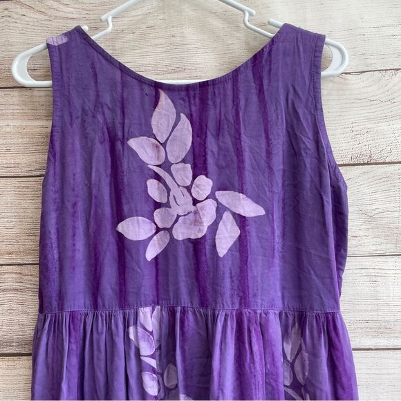 VINTAGE GO FISH BATIK MAXI DRESS IN PURPLE - Picture 4 of 7